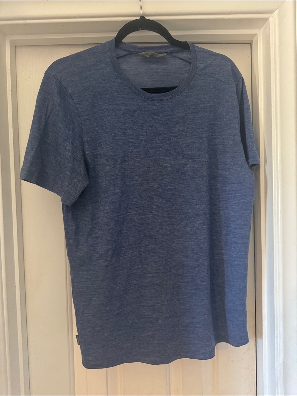 Icebreaker Men's Short Sleeve Crew Tee - Heather Blue Merino Wool